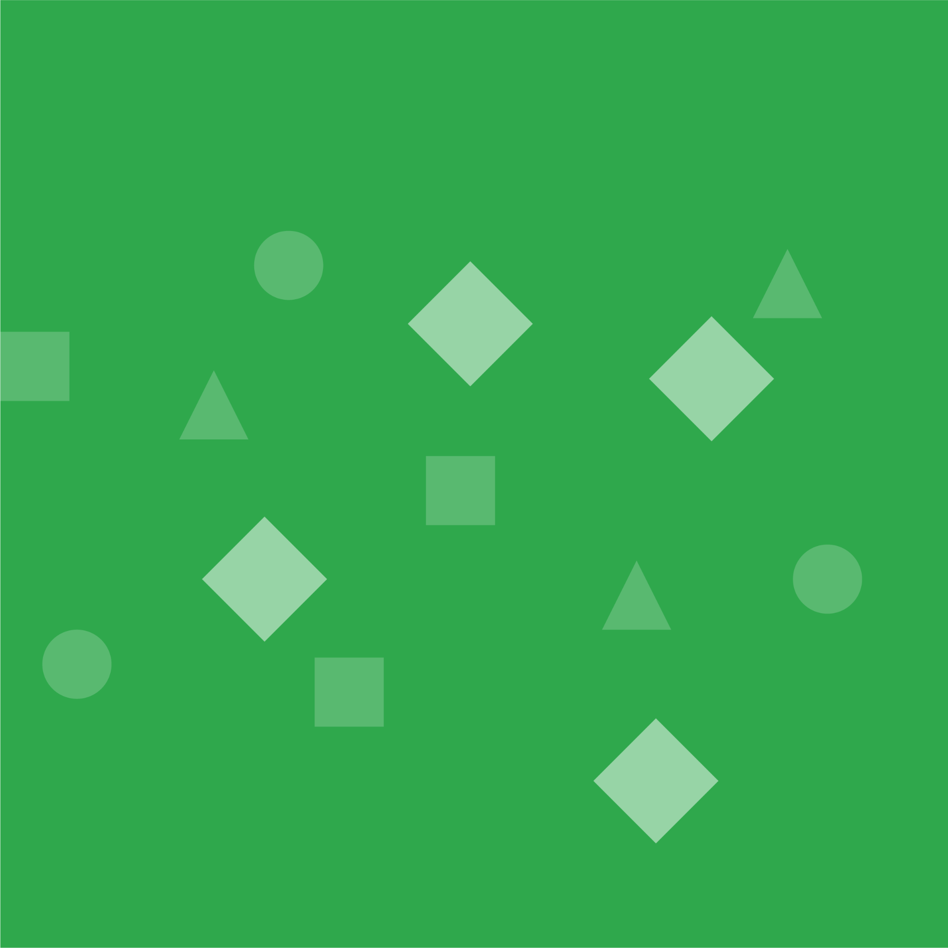 Scattered circles, squares, triangles and diamonds on a Hooten brand-blue background, illustrating the Gestalt law of similarity.